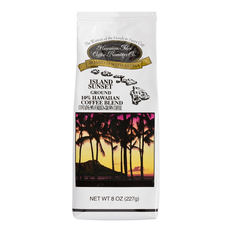 Hawaiian Isles 10% Hawaiian Island Sunset Ground Coffee