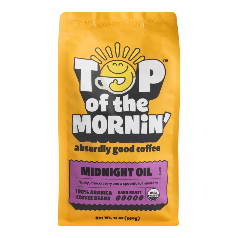 Top of the Mornin’ Midnight Oil Whole Bean Coffee