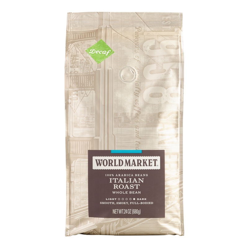 World Market Italian Roast Decaf Whole Bean Coffee 24 Oz.