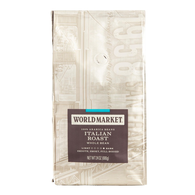 World Market Italian Roast Whole Bean Coffee 24 Oz.