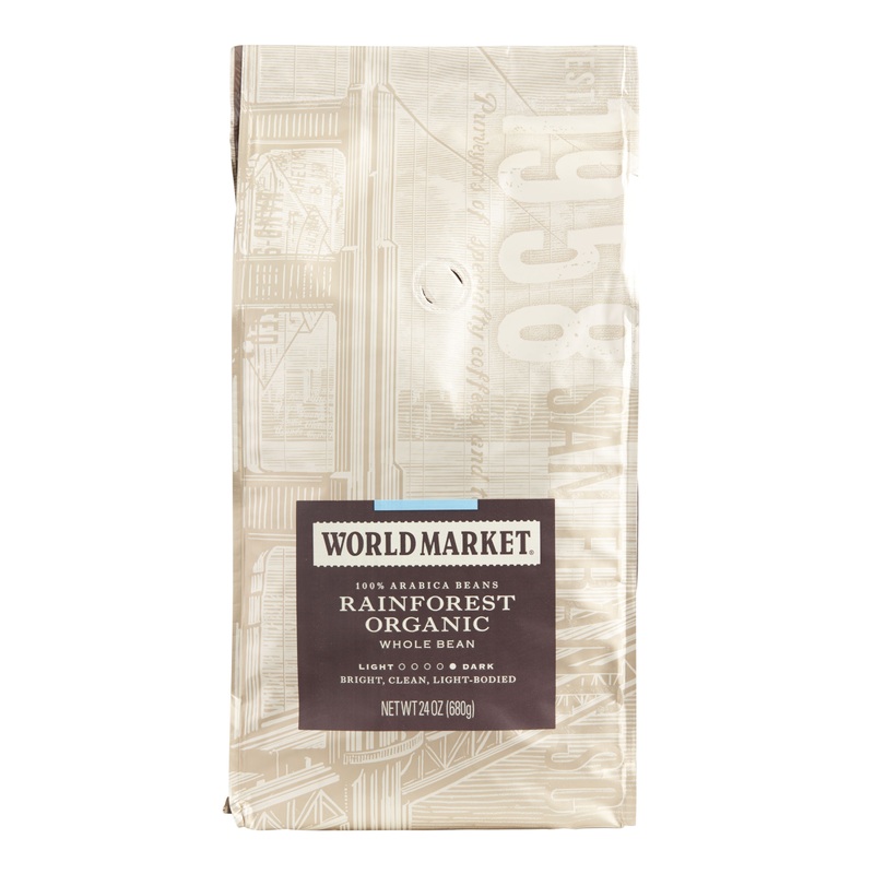 World Market Rainforest Organic Whole Bean Coffee 24 Oz.