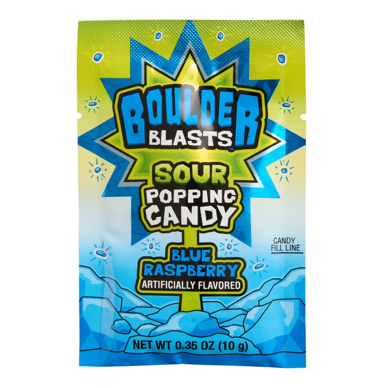 Boulder Blasts Blue Raspberry Sour Popping Candy