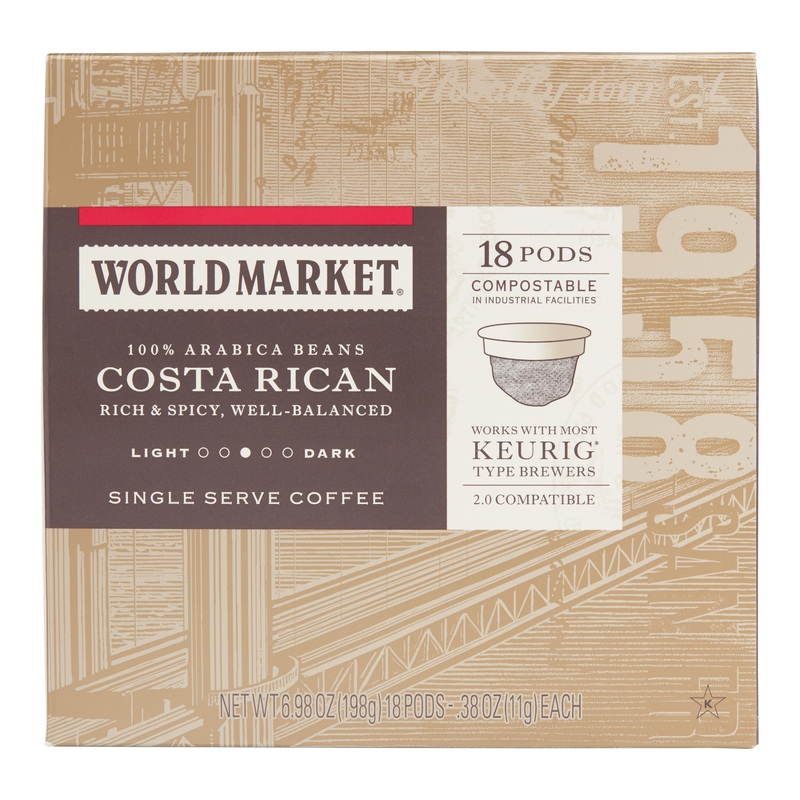 World Market Costa Rican Tarrazu Coffee Pods 18 Count