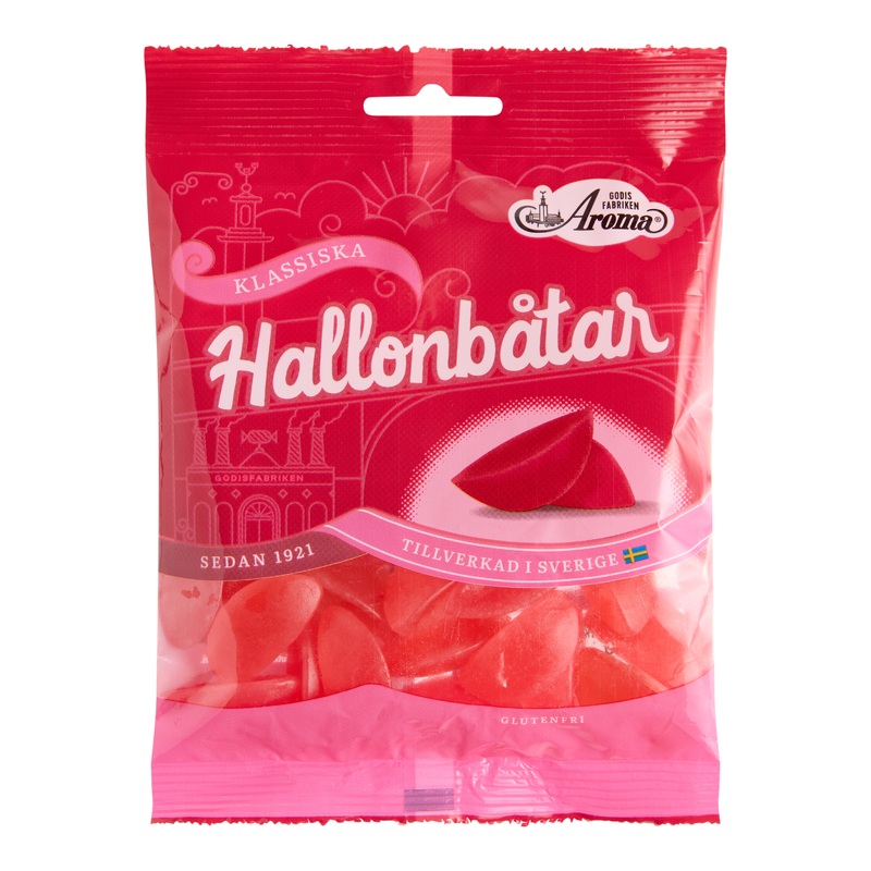 Aroma Hallonbtar Raspberry Boat Swedish Gummy Candy