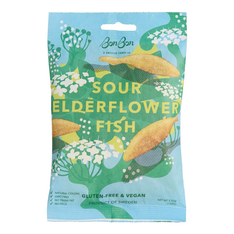 BonBon Sour Elderflower Fish Swedish Gummy Candy