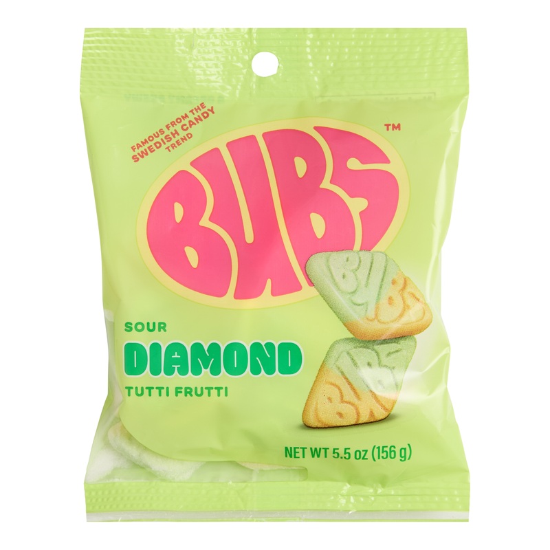 BUBS Sour Tutti Frutti Diamond Gummy Candy