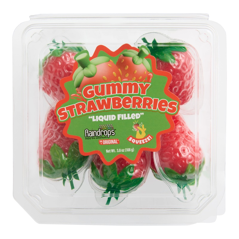 Raindrops Strawberry Liquid Filled Gummy Candy 6 Piece