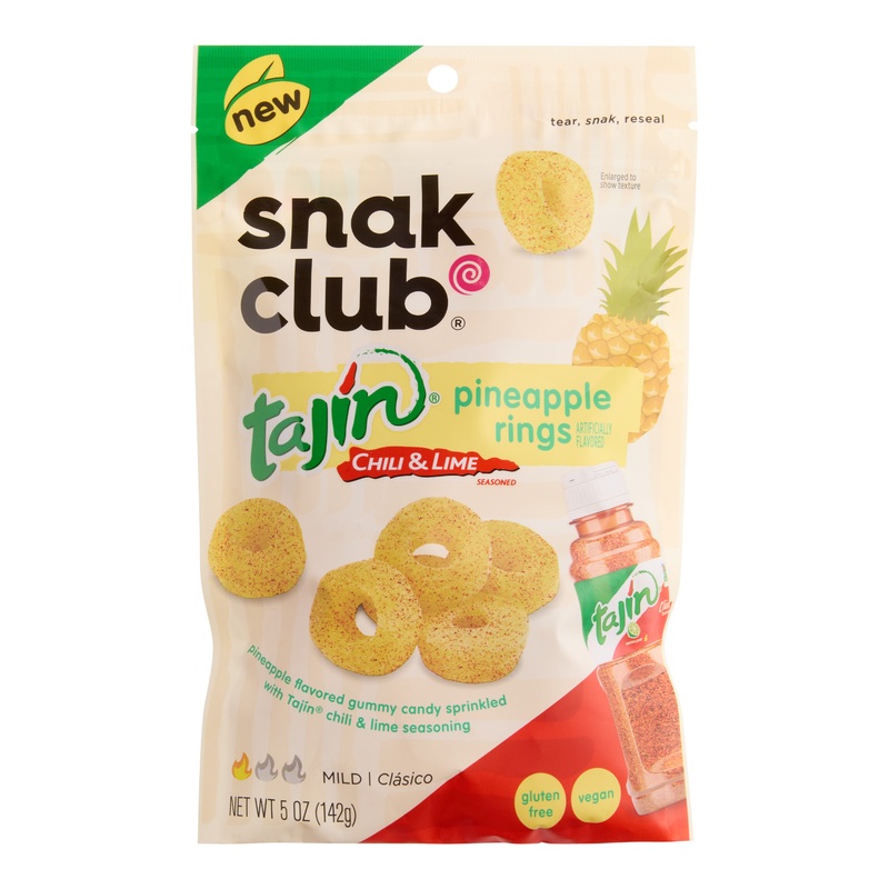 Snak Club Tajin Chili and Lime Pineapple Ring Gummy Candy