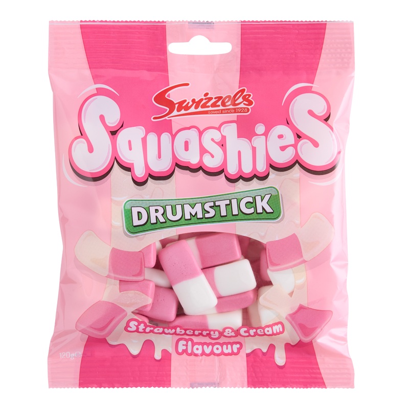Swizzels Squashies Drumstick Strawberry & Cream Chewy Candy