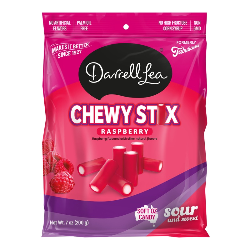 Darrell Lea Chewy Stix Sour Raspberry Chewy Candy
