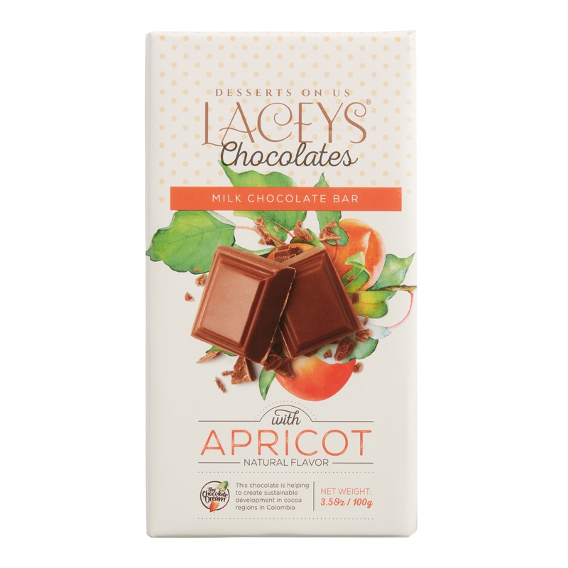 Desserts On Us Laceys Apricot Milk Chocolate Bar Set of 2