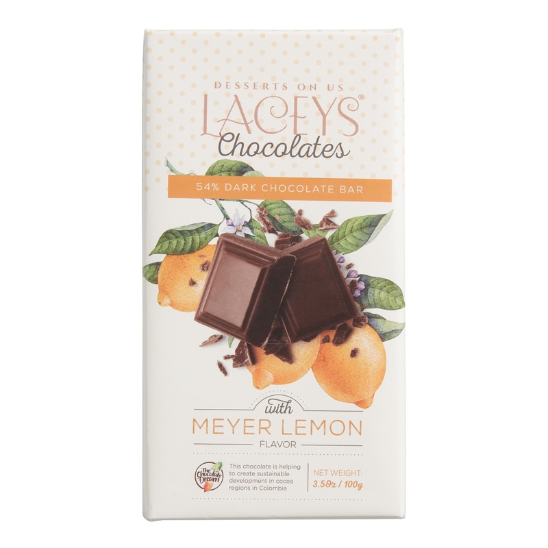 Desserts On Us Laceys Lemon Dark Chocolate Bar Set of 2