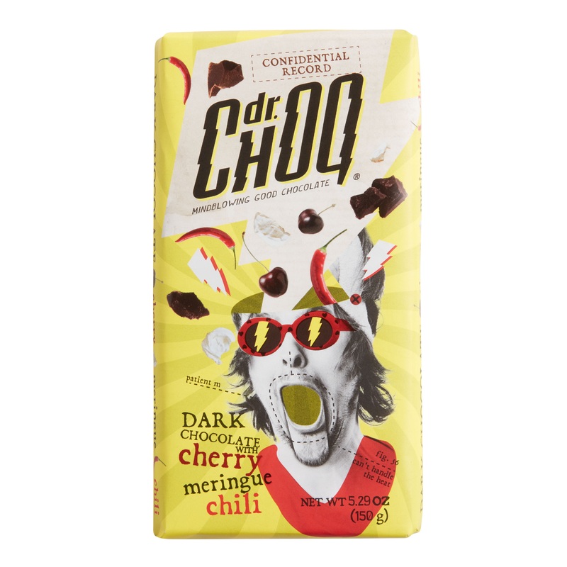 Dr Choq Cherry Meringue Chili Dark Chocolate Bar Set Of 2