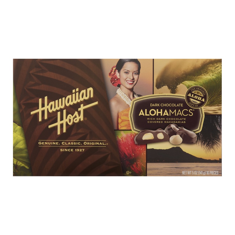 Hawaiian Host Dark Chocolate Alohamacs Box