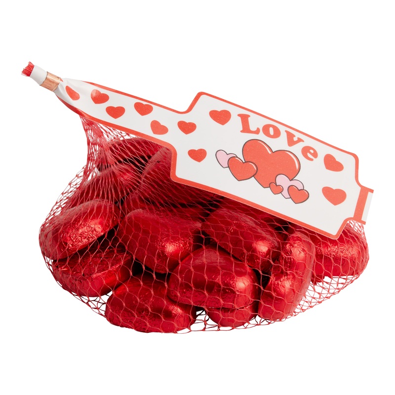 Laica Milk Chocolate Hearts in Mesh Bag
