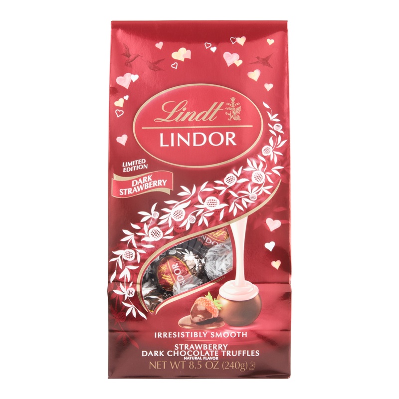 Lindt Lindor Strawberry Dark Chocolate Truffles Bag