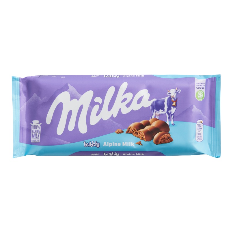 Milka Bubbly Alpine Milk Chocolate Bar