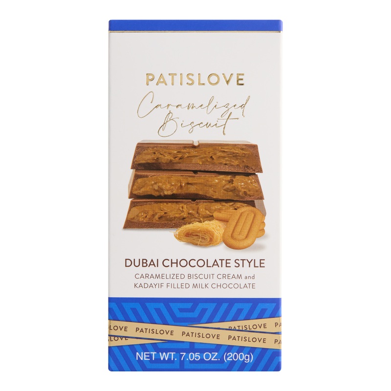 Patislove Dubai Style Caramelized Biscuit Milk Chocolate Bar