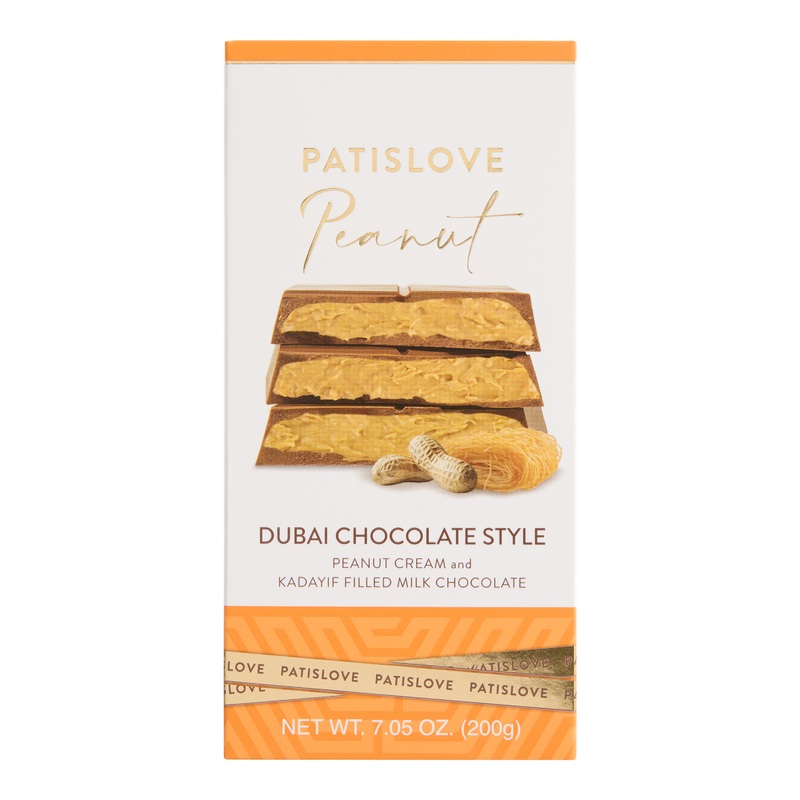 Patislove Dubai Style Peanut Cream Kadayif Milk Chocolate Bar