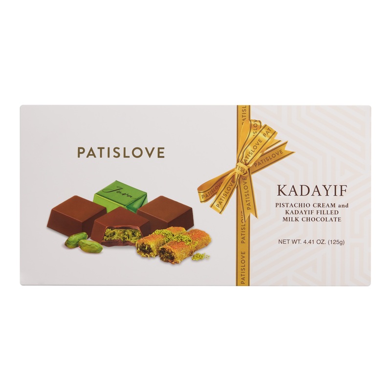 Patislove Dubai Style Pistachio and Knafeh Milk Chocolates Box