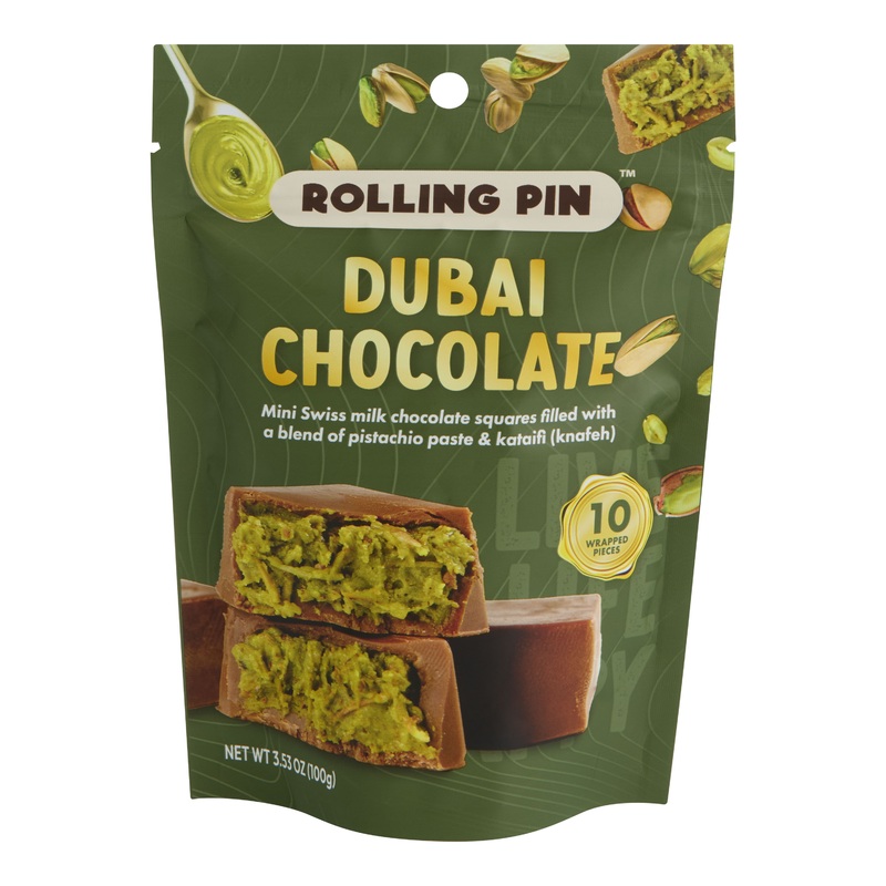 Rolling Pin Dubai Style Kadayif Pistachio Milk Chocolates