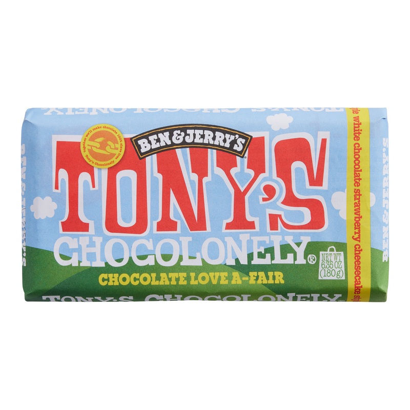Tony’s Chocolonely Ben And Jerry’s Strawberry Cheesecake Bar