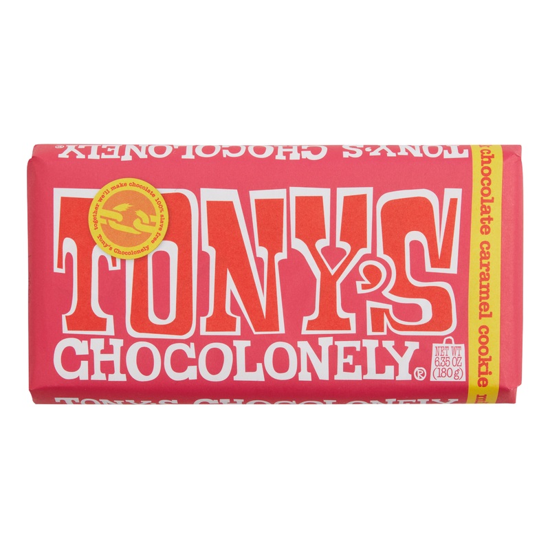 Tony’s Chocolonely Caramel Cookie Milk Chocolate Bar
