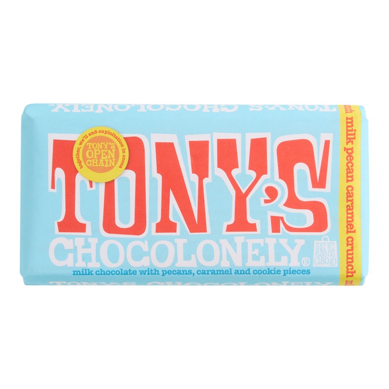 Tony’s Chocolonely Pecan Caramel Milk Chocolate Bar