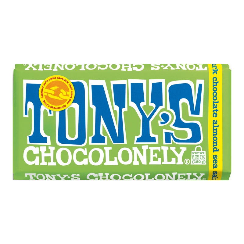 Tonys Chocolonely Almond Sea Salt Dark Chocolate Bar