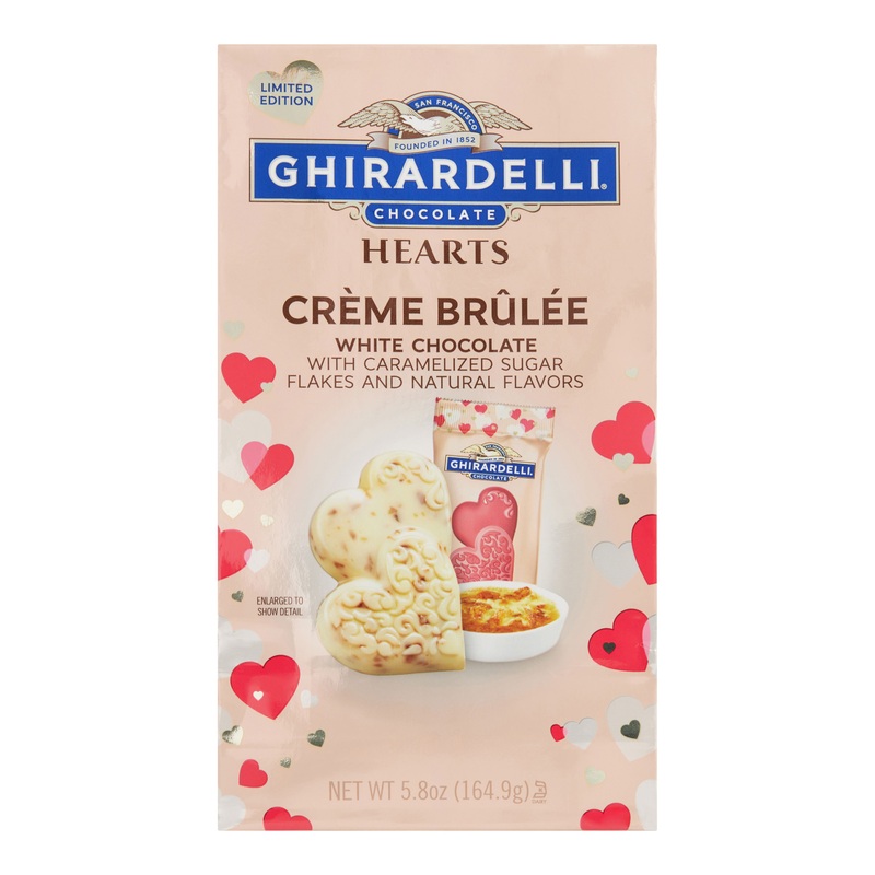 Ghirardelli Creme Brulee White Chocolate Hearts Bag