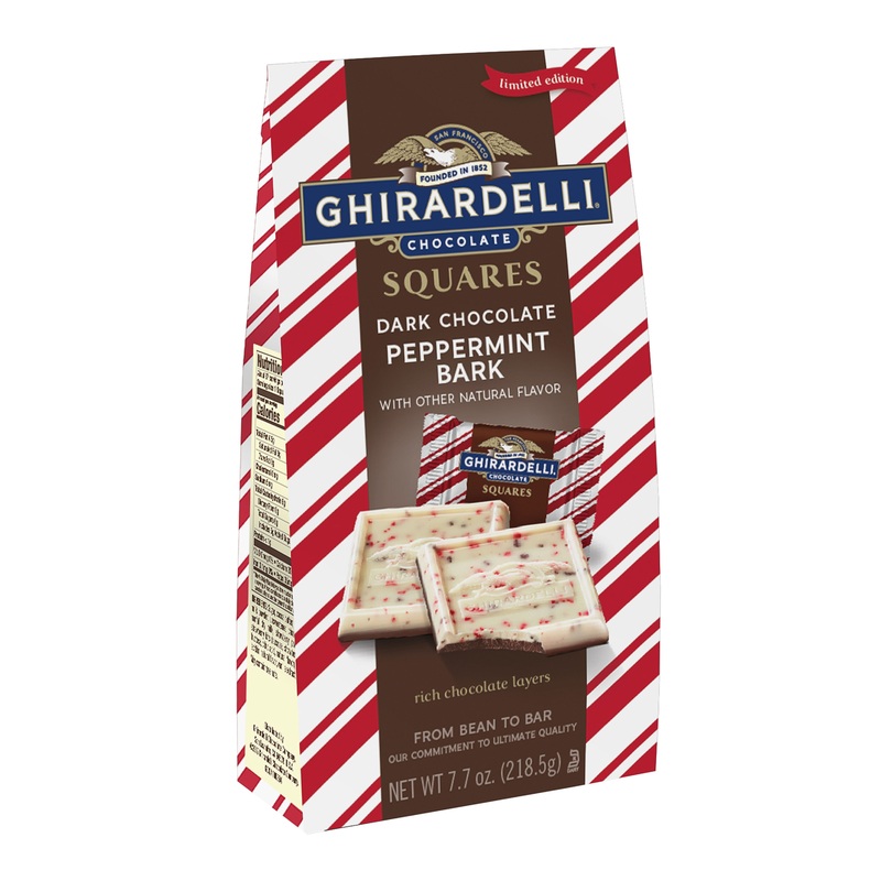 Ghirardelli Dark Chocolate Peppermint Bark Squares Bag
