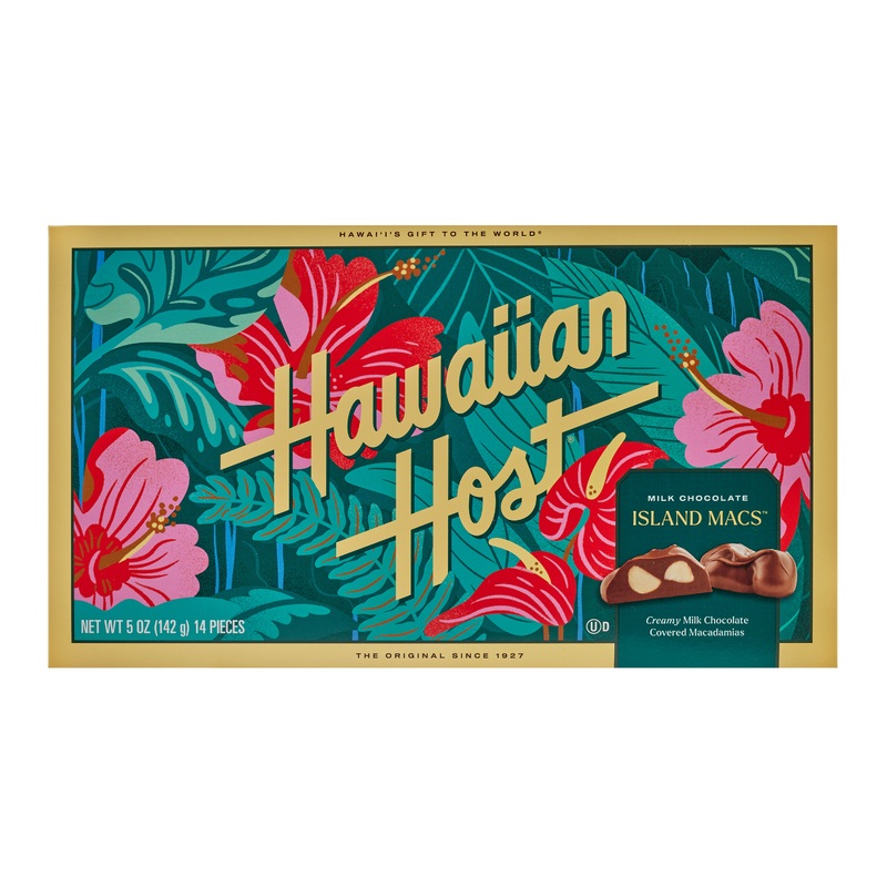 Hawaiian Host Chocolate Covered Macadamia Nuts Hibiscus Box