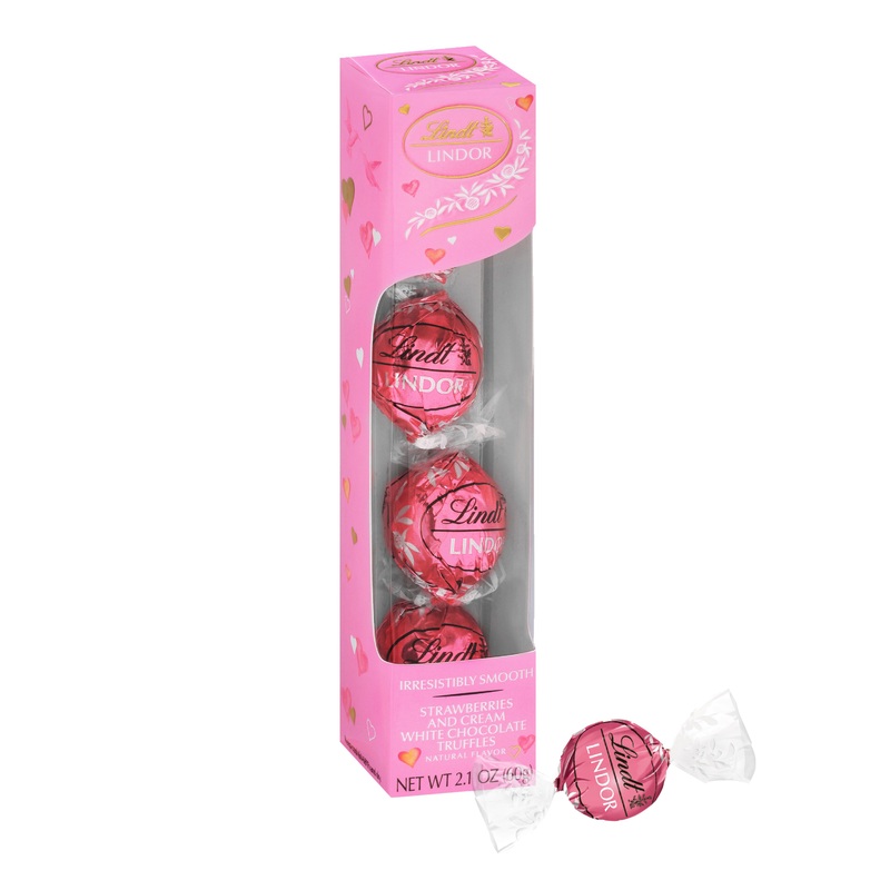 Lindt Lindor Strawberries & Cream White Chocolate Truffle 5 Piece