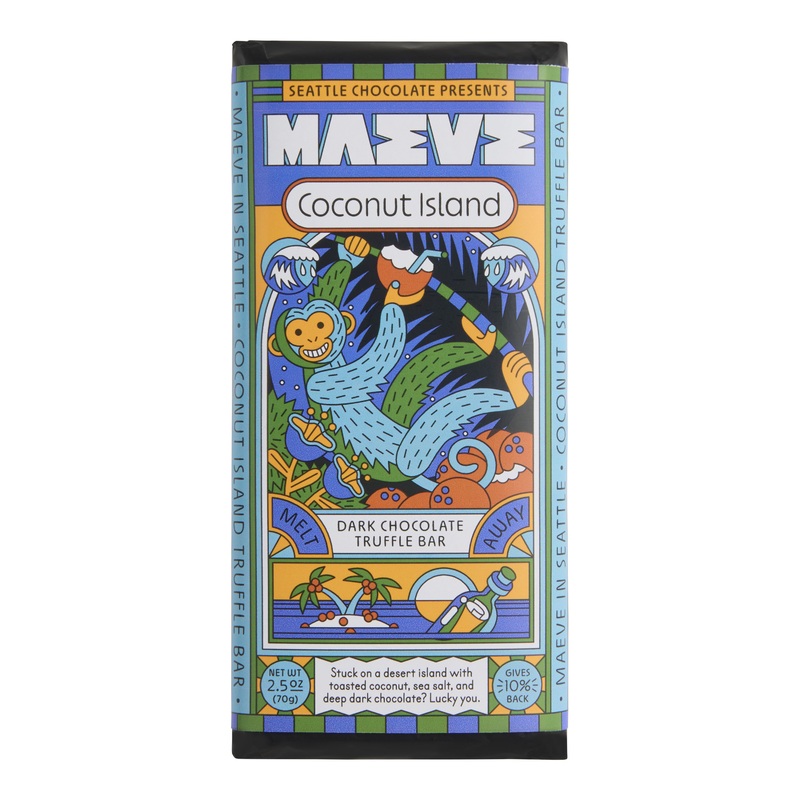Maeve Coconut Island Dark Chocolate Truffle Bar