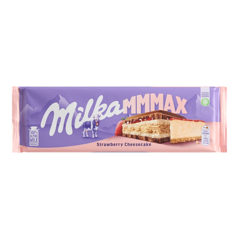 Milka MMMax Large Strawberry Cheesecake Milk Chocolate Bar