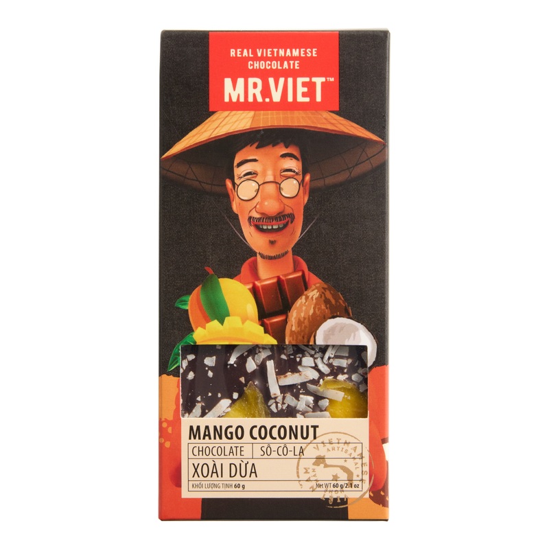 Mr. Viet Mango Coconut Dark Chocolate Bar