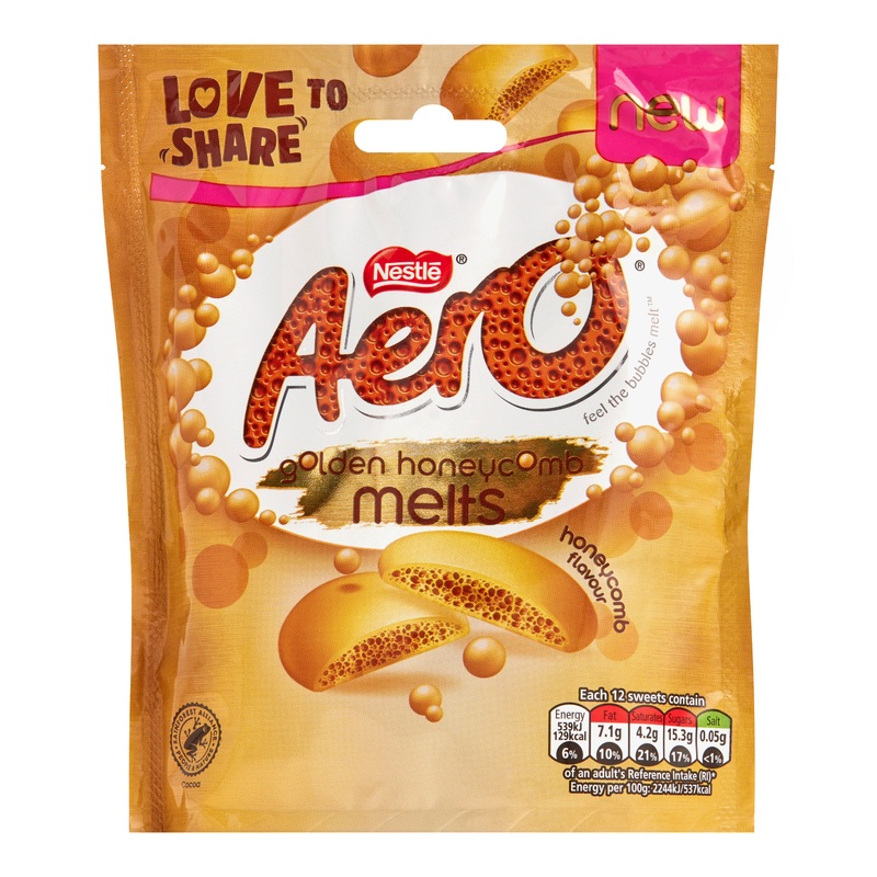 Nestle Aero Golden Honeycomb Chocolate Melts Pouch
