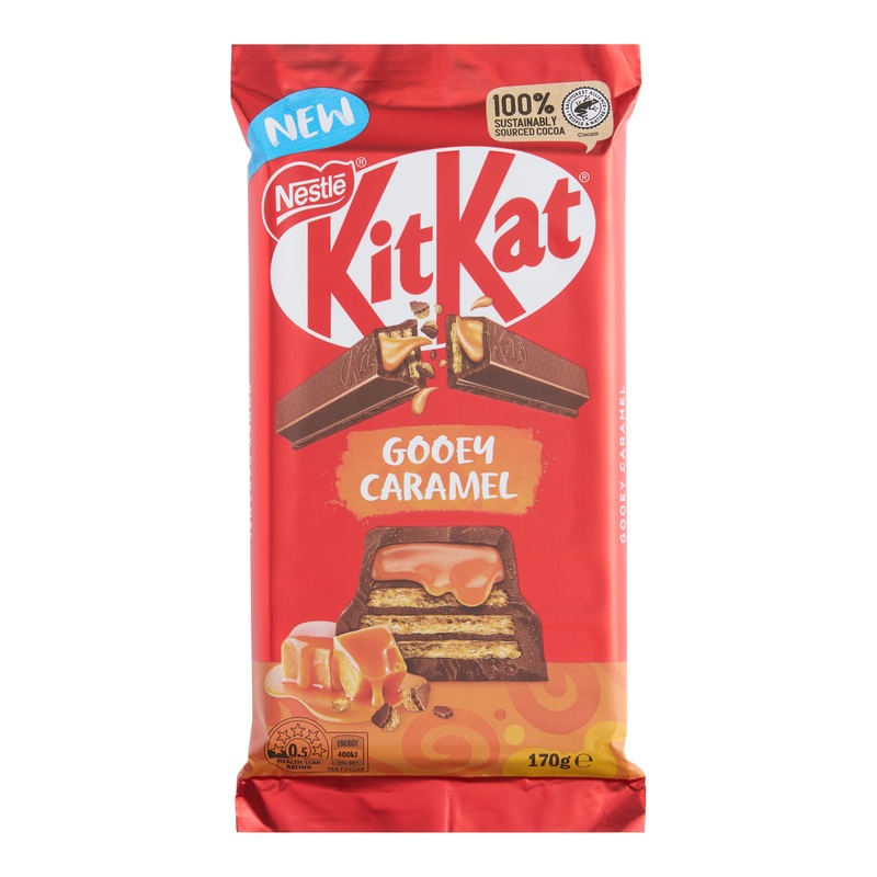 Nestle Kit Kat Gooey Caramel Milk Chocolate Wafer Block
