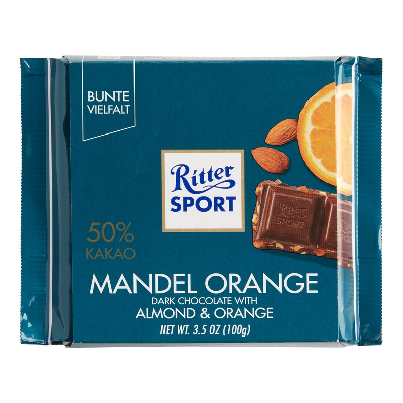 Ritter Sport Almond & Orange Dark Chocolate Bar Set of 6