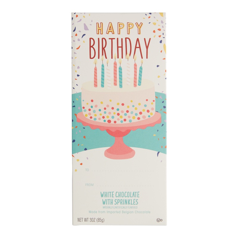 Happy Birthday Sprinkles White Chocolate Bar