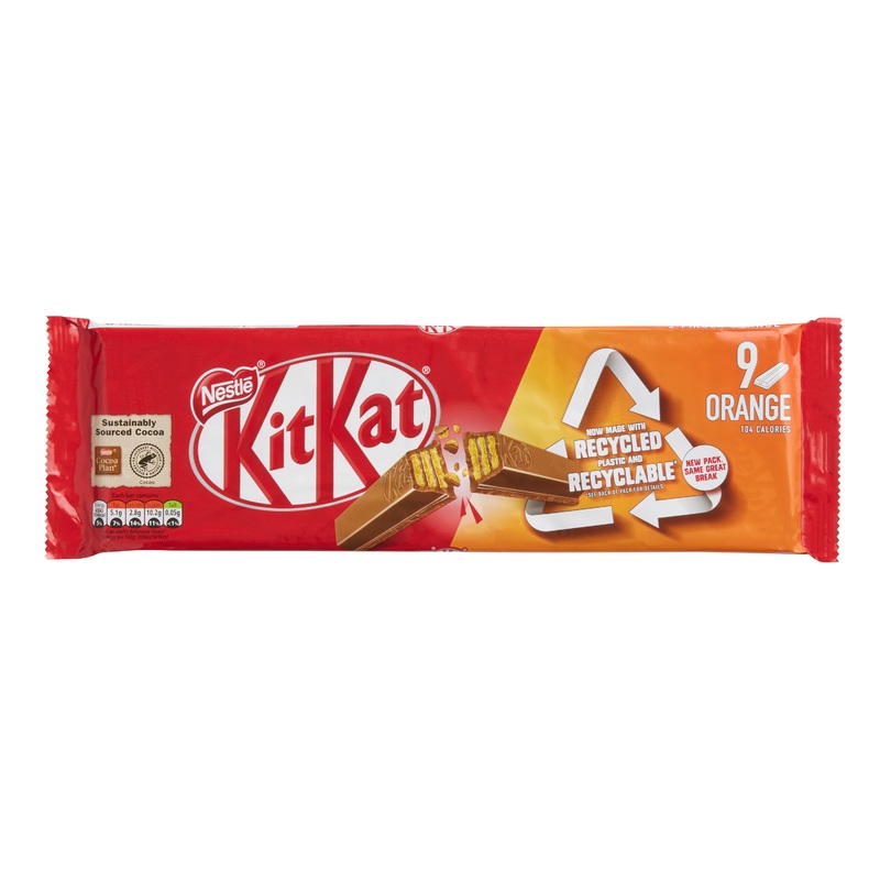 Nestle Kit Kat Orange Chocolate Wafer Bars 9 Piece