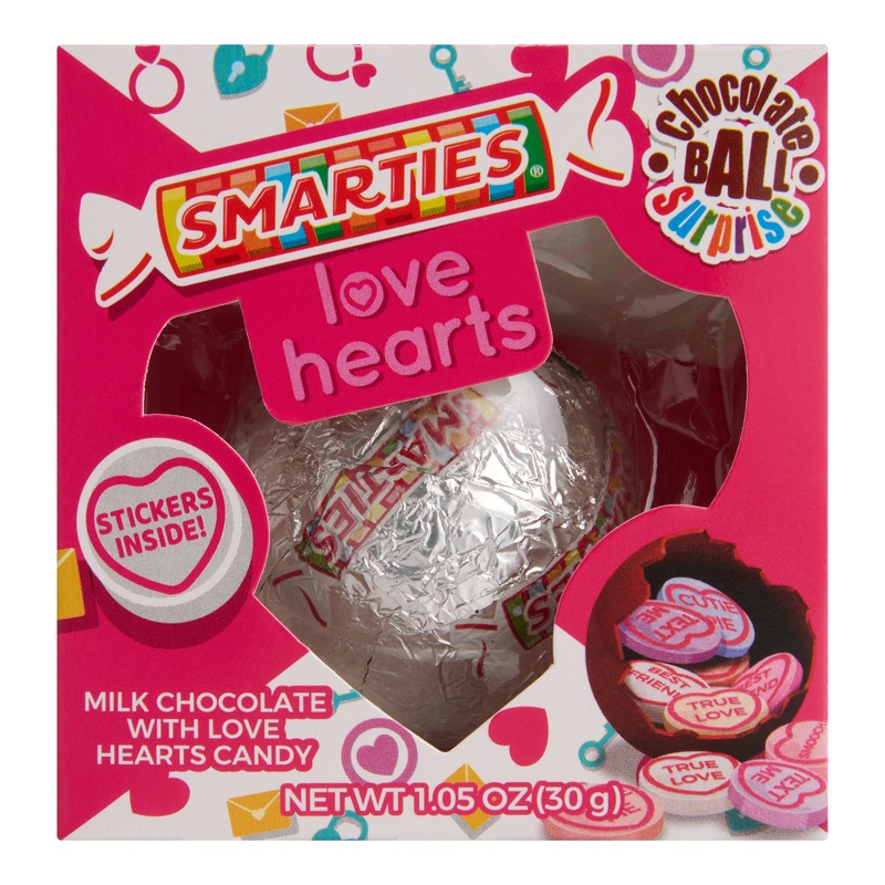 Smarties Love Hearts Milk Chocolate Ball Surprise
