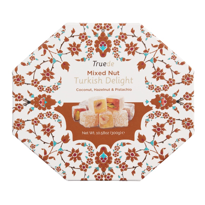 Truede Mixed Nuts Turkish Delight Hexagon Box
