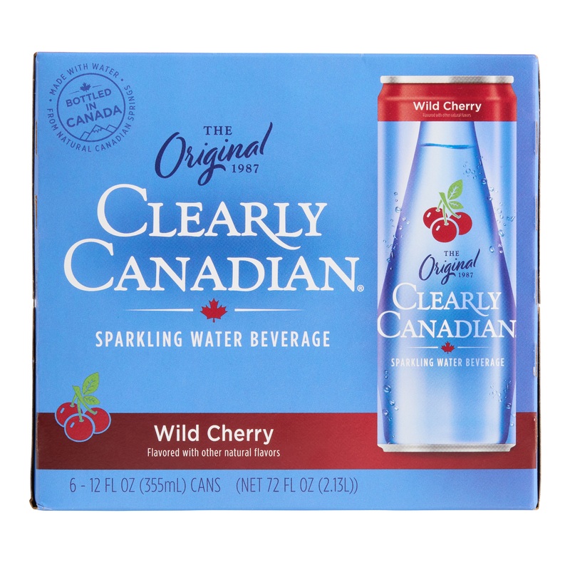 Clearly Canadian Wild Cherry Sparkling Beverage Can 6 Pack