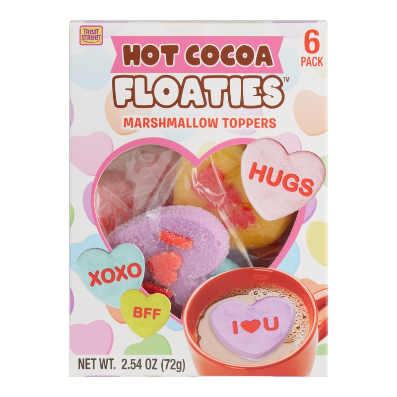Marshmallow Heart Floaties Drink Toppers 6 Pack