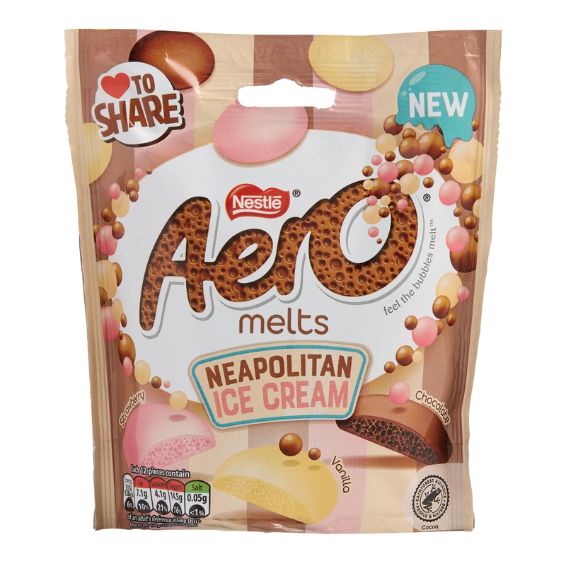 Nestle Aero Neapolitan Ice Cream Melts Pouch