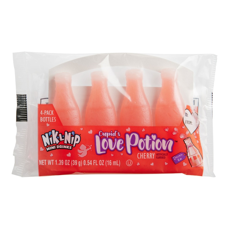Nik-L-Nip Love Potion Cherry Candy Beverage 4 Piece