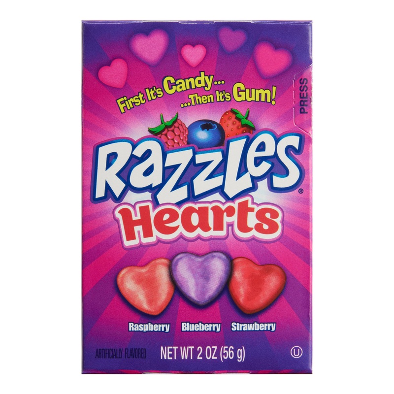 Razzles Hearts Fruit Candy and Gum