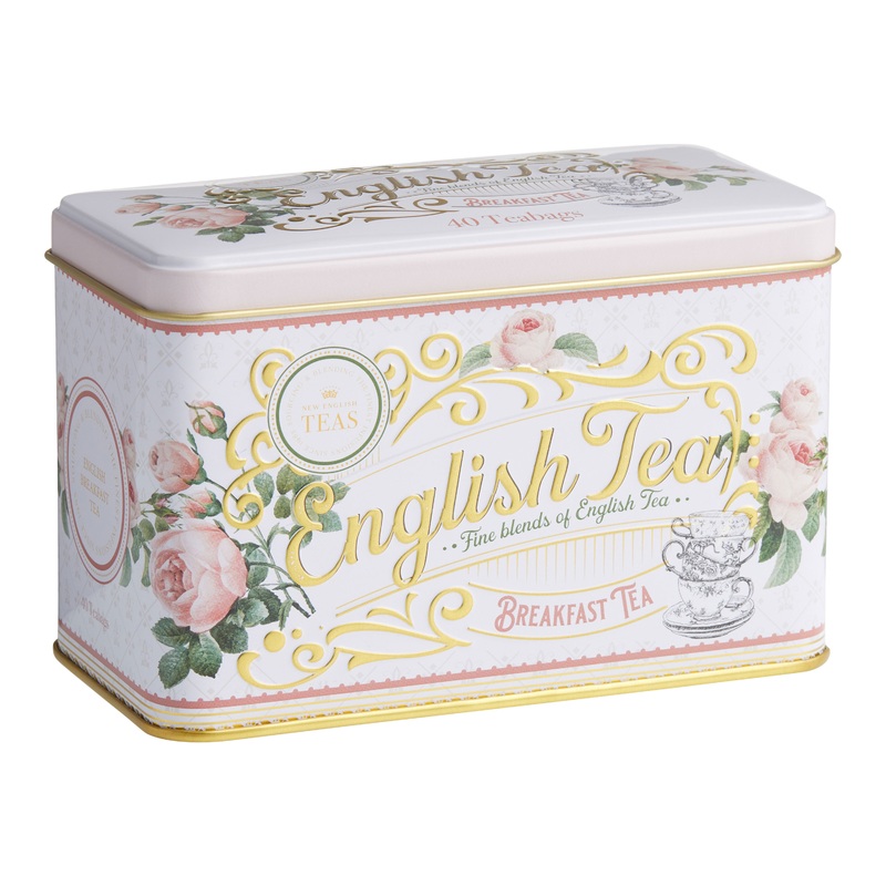 New English Teas Tea Time Breakfast Tea Tin 40 Count