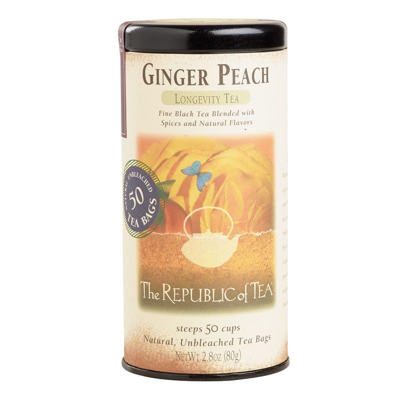 The Republic of Tea Ginger Peach Black Tea 50 Count